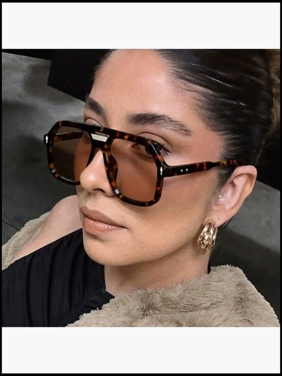 Trendy Oversized Retro Aviator Sunglasses Polarized Lens UV400 Protection main image 7